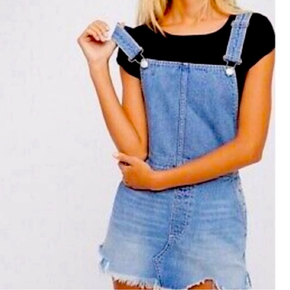Free people, suspenders, Jean dress